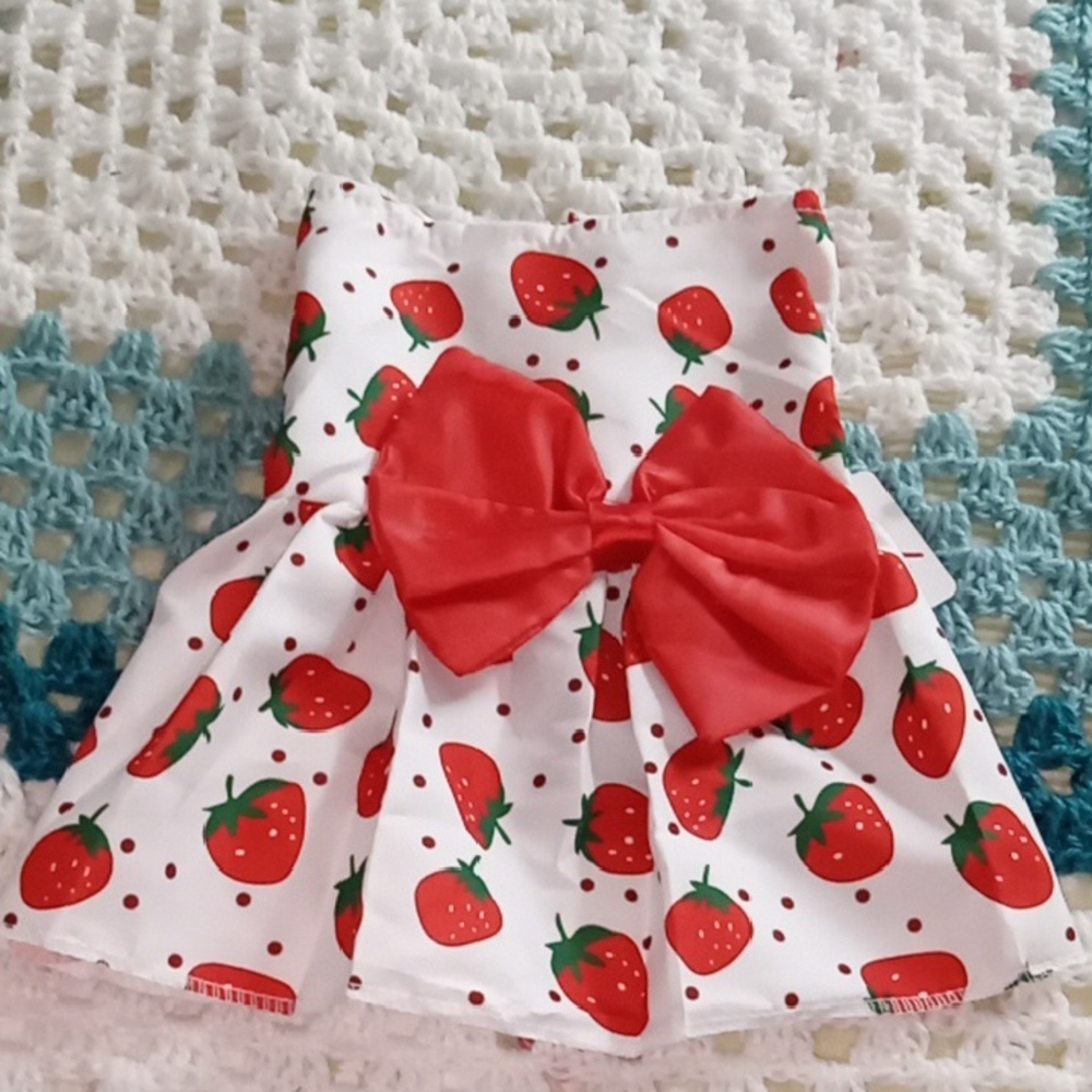 Strawberry Print Pet Dress